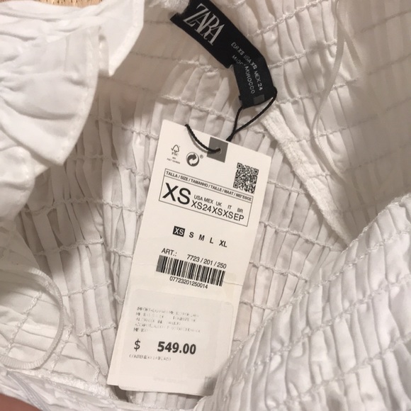 The cutest white rushed cropped blouse XS - Picture 6 of 7